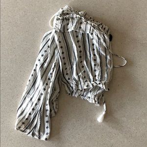 off shoulder cropped blouse